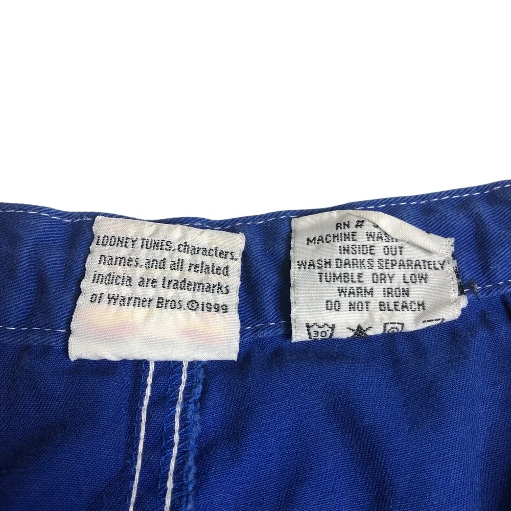 Vintage Y2K Looney Tunes Tweety Bird Bermuda Shorts Girls XL Blue Embroidered